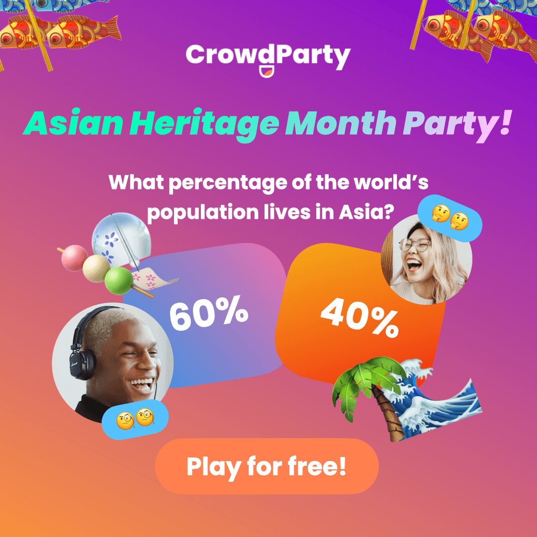 Play our Asian Heritage Month Party containing rounds of Trivia, Pick Whos, Friendly Fire, and With-Draw with your friends!