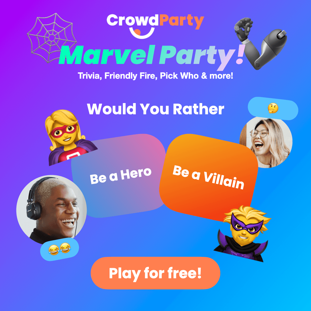 Play Marvel Party: Trivia, Would You Rather, and more!